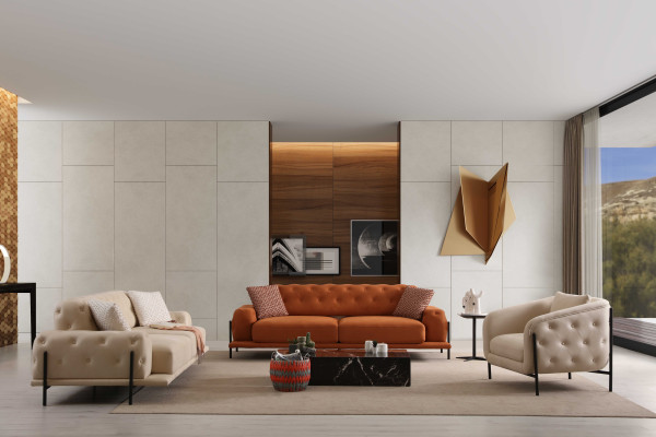 Eos Quilted Sofa Set with Bed Mechanism