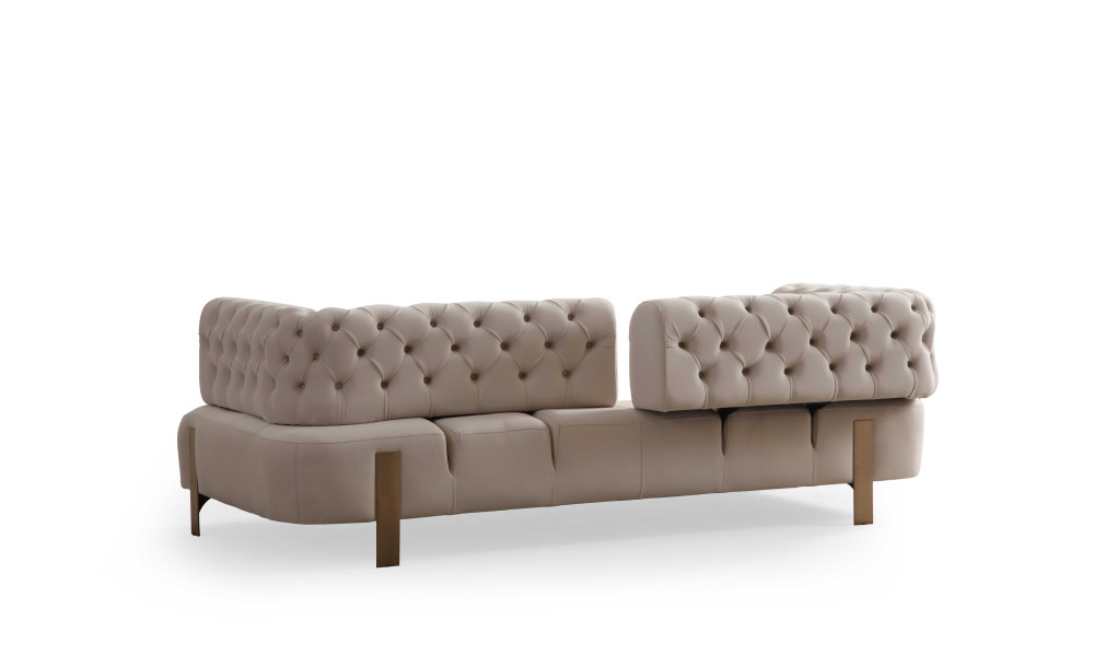 Cratos Antik Ayaklı Yatak Mekanizmalı Kapitoneli Üçlü Koltuk - Sidart Home - Online Mobilya Mağazası